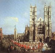 Canaletto London: Westminster Abbey, with a Procession of Knights of the Bath  f USA oil painting artist