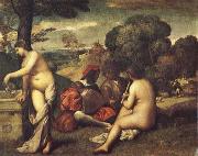 Giorgione Pastoral ensemble USA oil painting artist