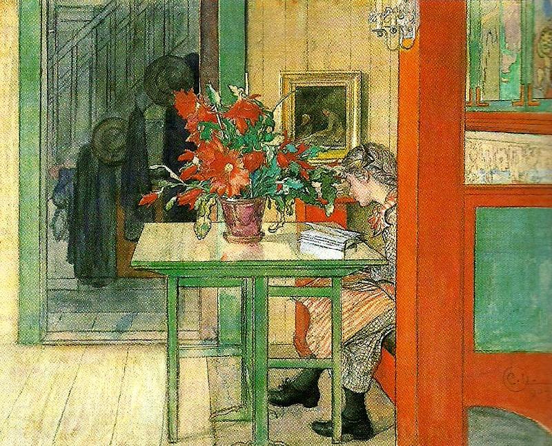 Carl Larsson lisbeth laser-lisbeth lasande. rod kaktus